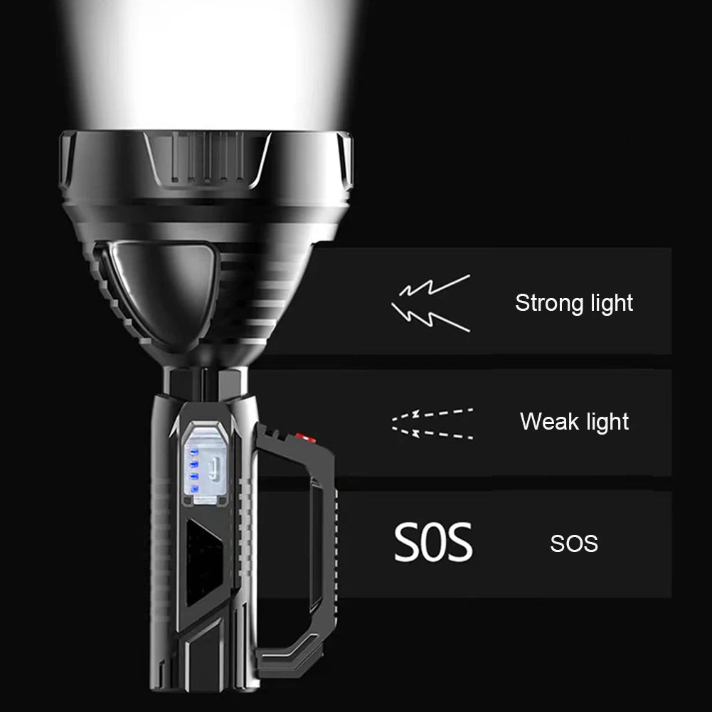 HOSPORT LED Handheld Spotlight 3 Modes USB Rechargeable