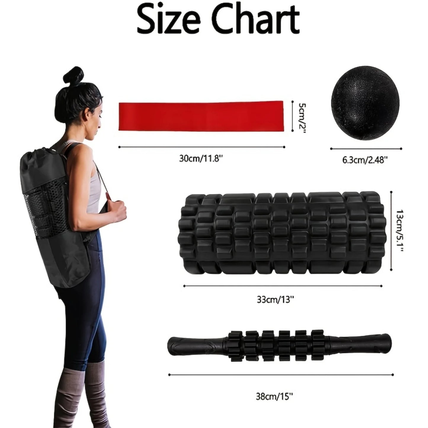 LISM 5 In 1 Foam Roller Set For Muscle Massage Therapy