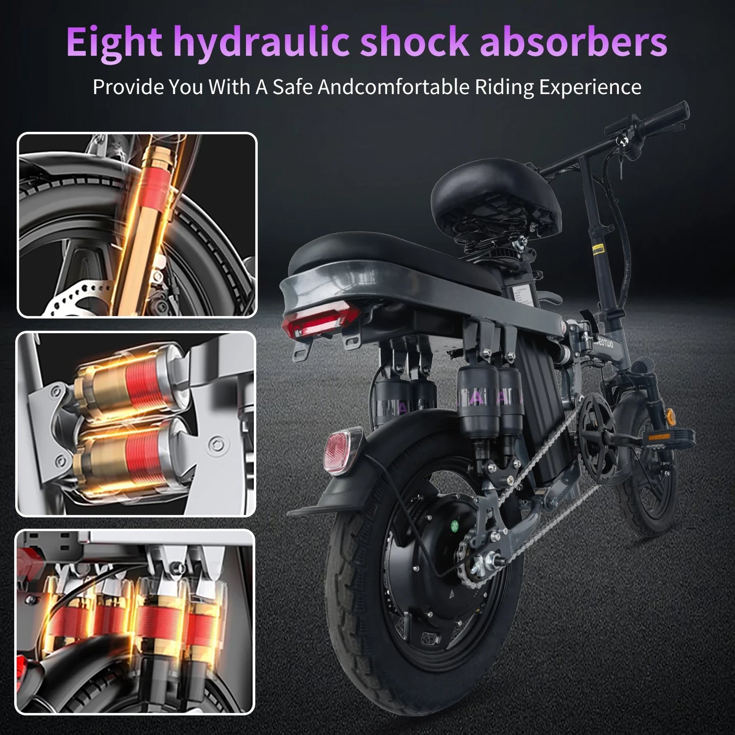 Electric Folding Ebike For Adults 600W 25 MPH Commuter