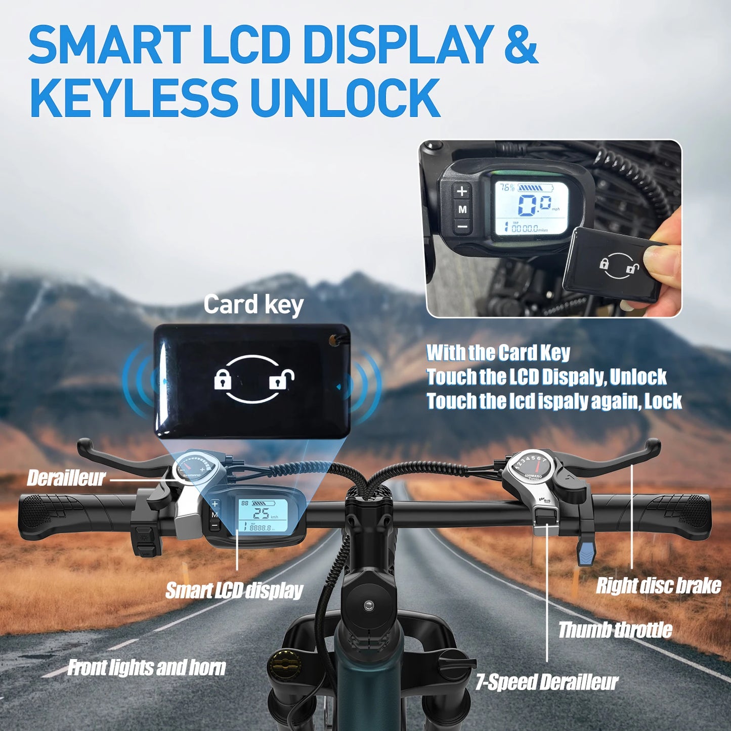 Electric Mountain Bike 500W Motor With 36V Battery LCD