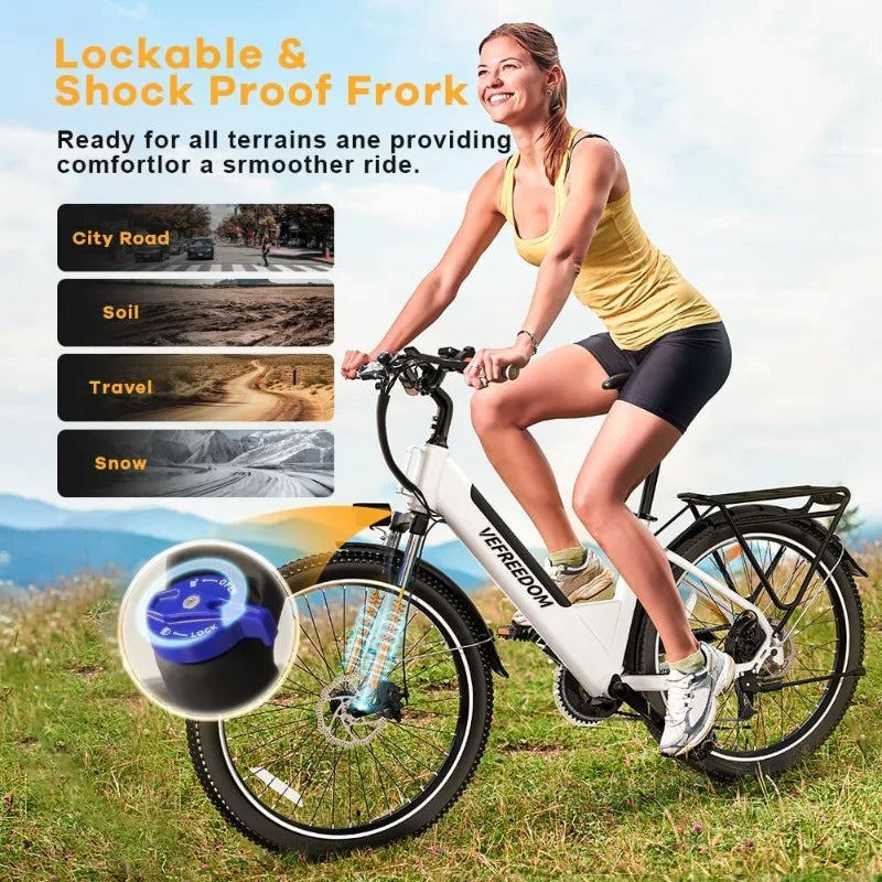 Peak Electric Mountain Bike for Adults Removable Battery