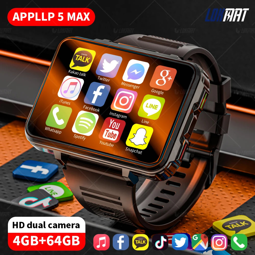 Lokmat Appllp 5 Max Android Watch Phone Square Screen 4G